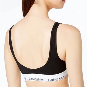 🆕 Calvin Klein Modern Cotton Lift Scoop Back Bralette Black Small